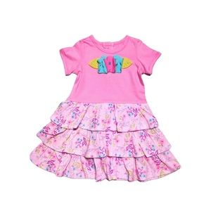 🆕 Baby Lulu Pink Floral Tier Ruffle Dress